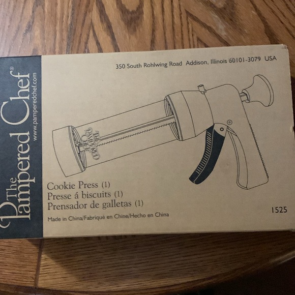 Pampered chef cookie press in box with recipe cards - Picture 2 of 6